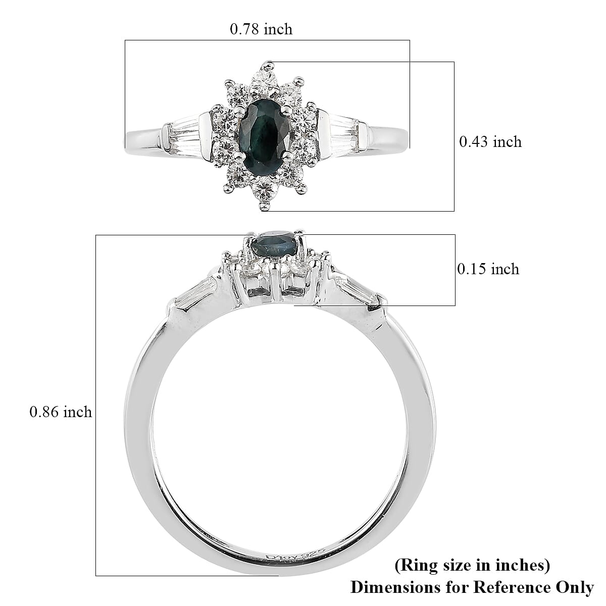 Narsipatnam Alexandrite and White Zircon Sunburst Ring in Platinum Over Sterling Silver 0.75 ctw (Del. in 5-7 Days) image number 5