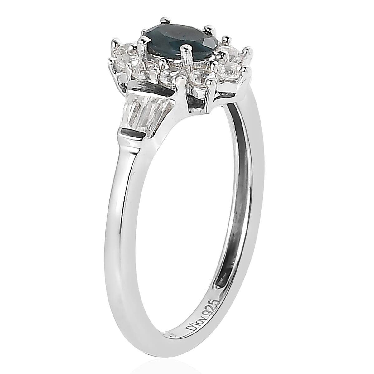 Narsipatnam Alexandrite and White Zircon Sunburst Ring in Platinum Over Sterling Silver (Size 5.0) 0.75 ctw image number 2