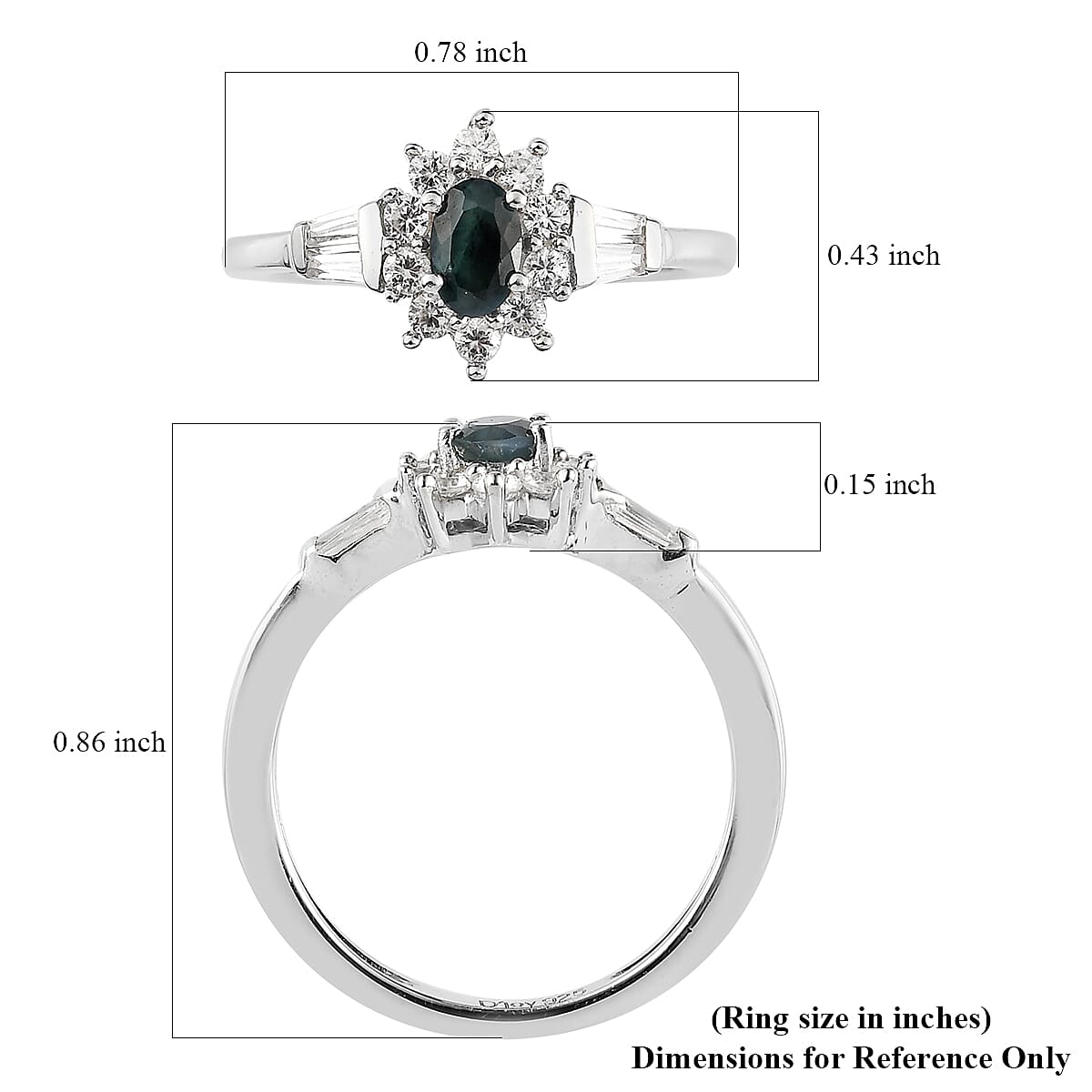 Narsipatnam Alexandrite and White Zircon Sunburst Ring in Platinum Over Sterling Silver (Size 5.0) 0.75 ctw image number 3