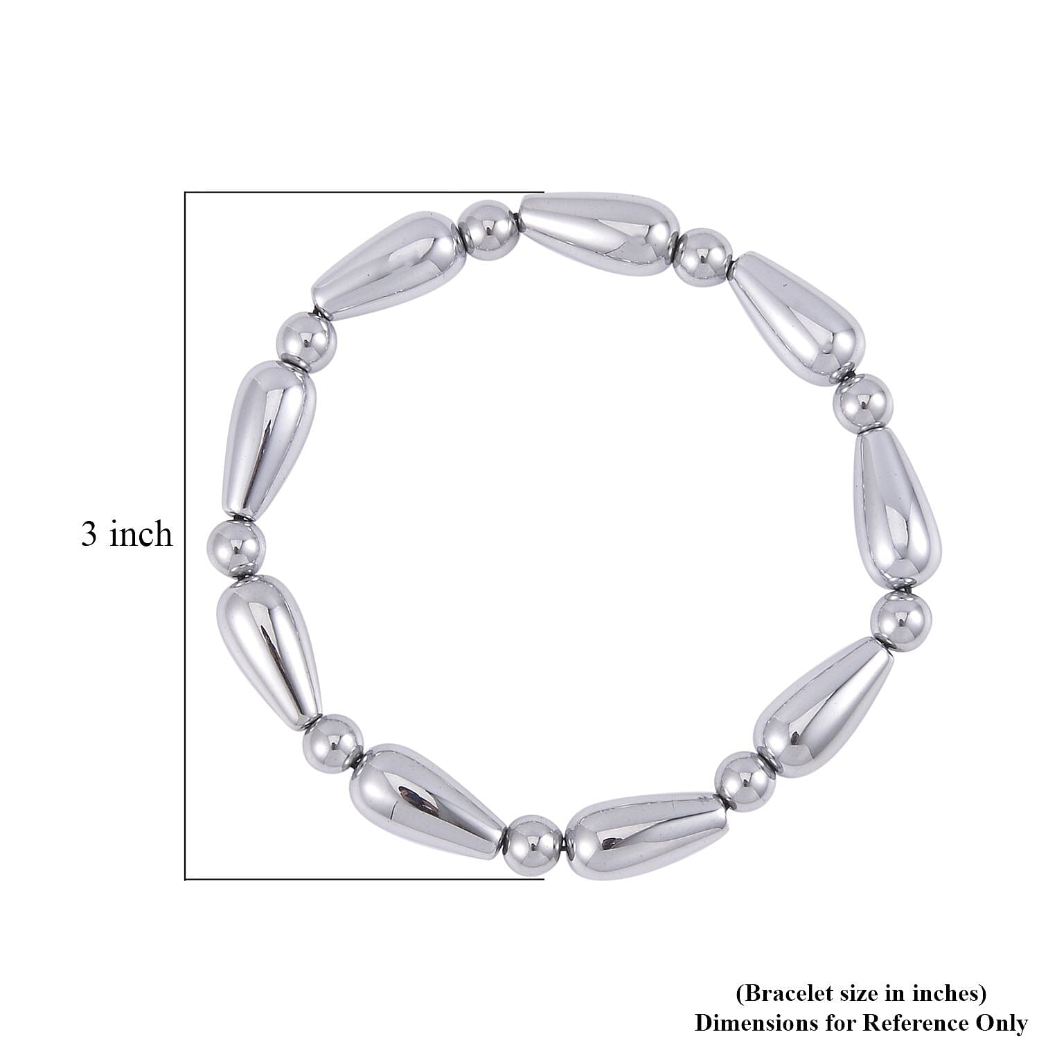 Silver Color Hematite Beaded Stretch Bracelet 148.00 ctw
