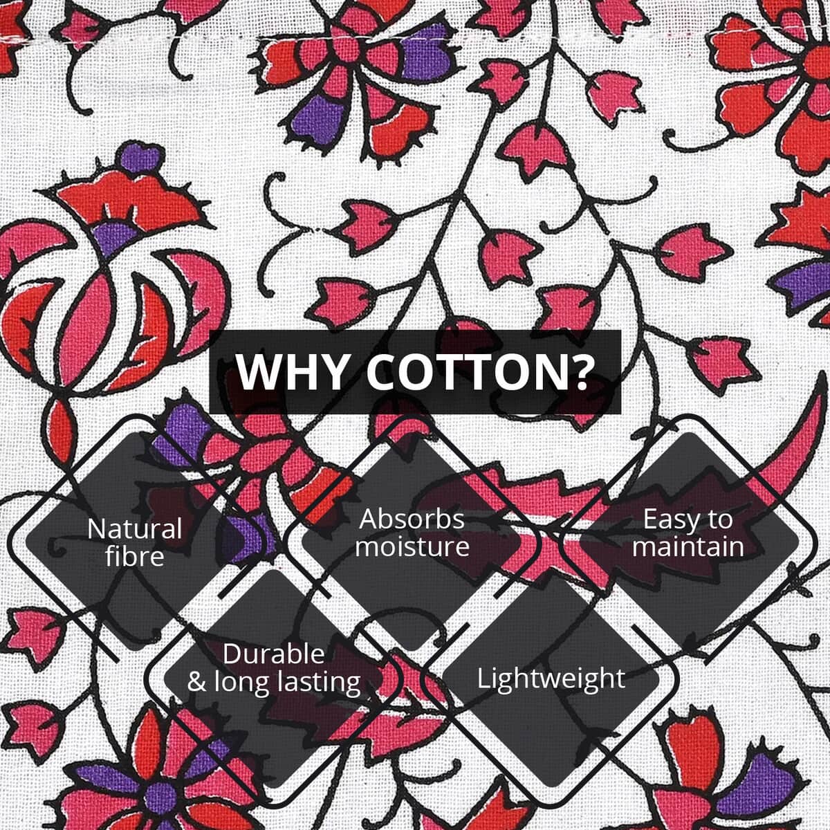 Pink Cotton Mandala Screen Printed Tie Dye Tapestry Wall Hanging image number 3