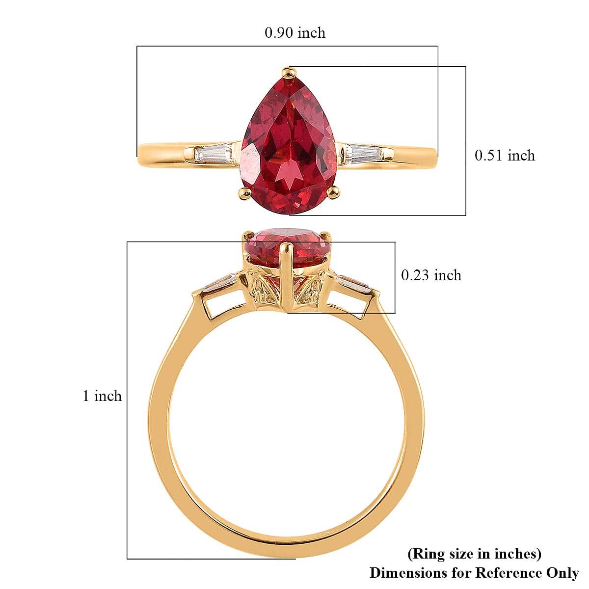 Lab Created Padparadscha Sapphire and Moissanite Ring in Vermeil Yellow Gold Over Sterling Silver (Size 5.0) 2.75 ctw image number 5