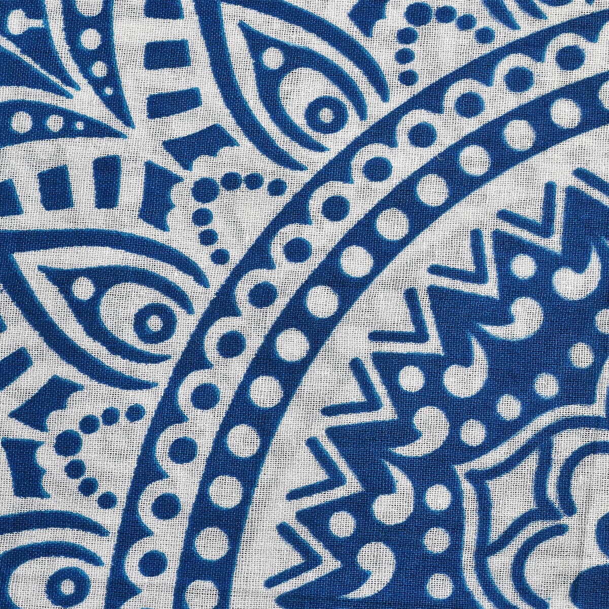 Blue Cotton Mandala Chakra Screen Printed Tie Dye Tapestry Wall Hanging image number 7