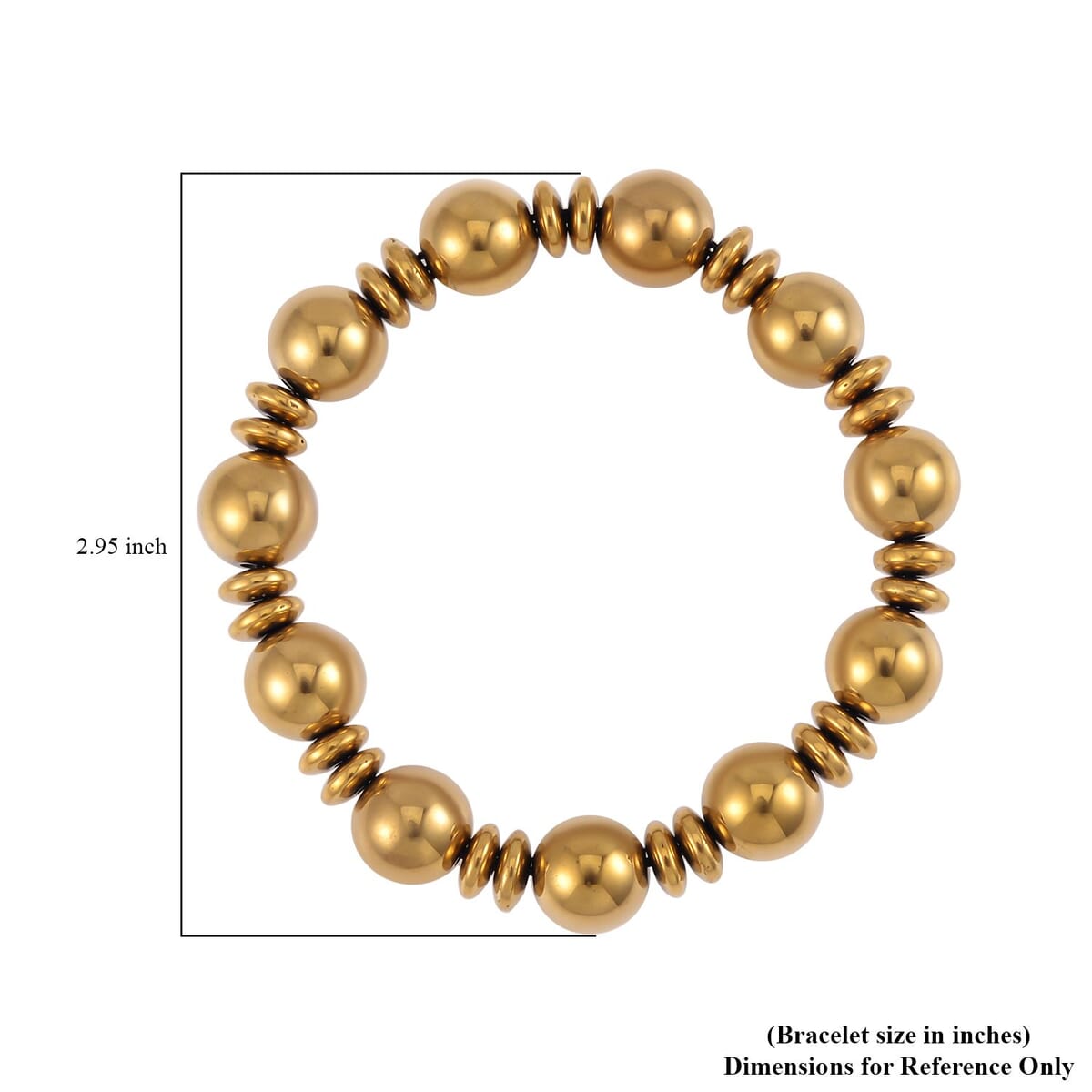 Silver Color Hematite Beaded Stretch Bracelet 293.00 ctw image number 4