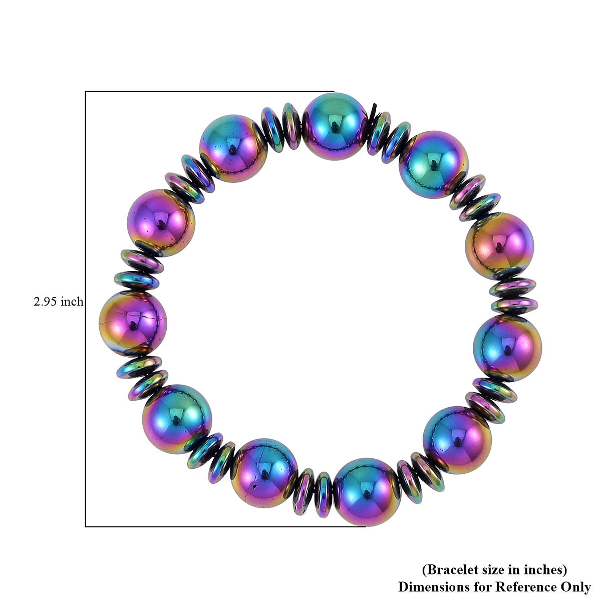 Mystic Color Hematite Beaded Stretch Bracelet 293.00 ctw image number 4