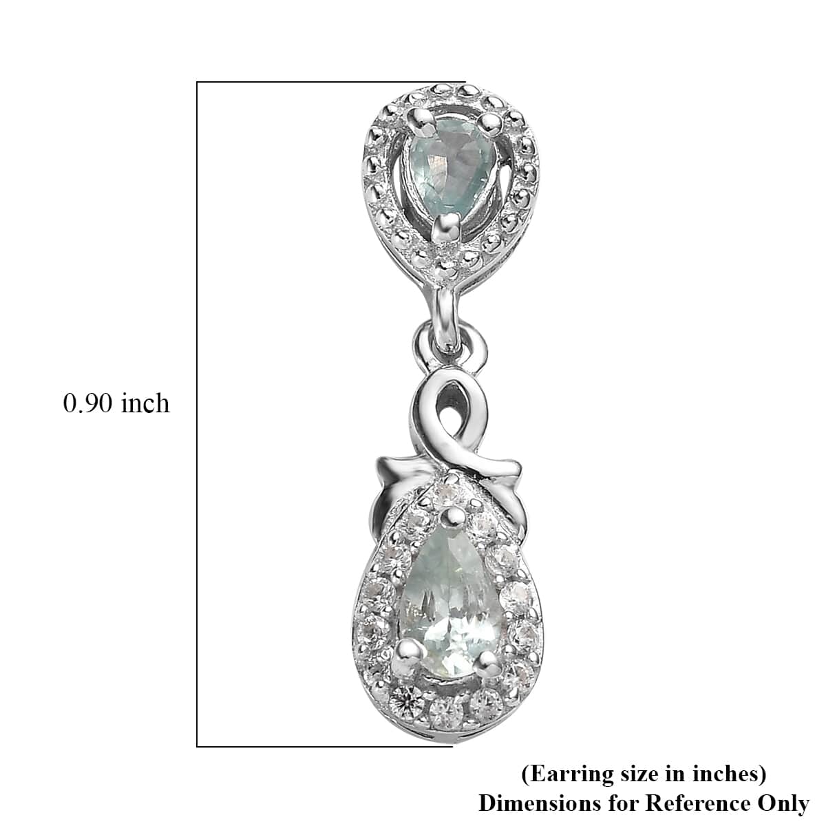 Narsipatnam Alexandrite and White Zircon Dangle Earrings in Platinum Over Sterling Silver 1.00 ctw image number 2