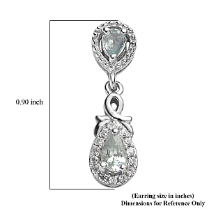 Narsipatnam Alexandrite and White Zircon Dangle Earrings in Platinum Over Sterling Silver 1.00 ctw
