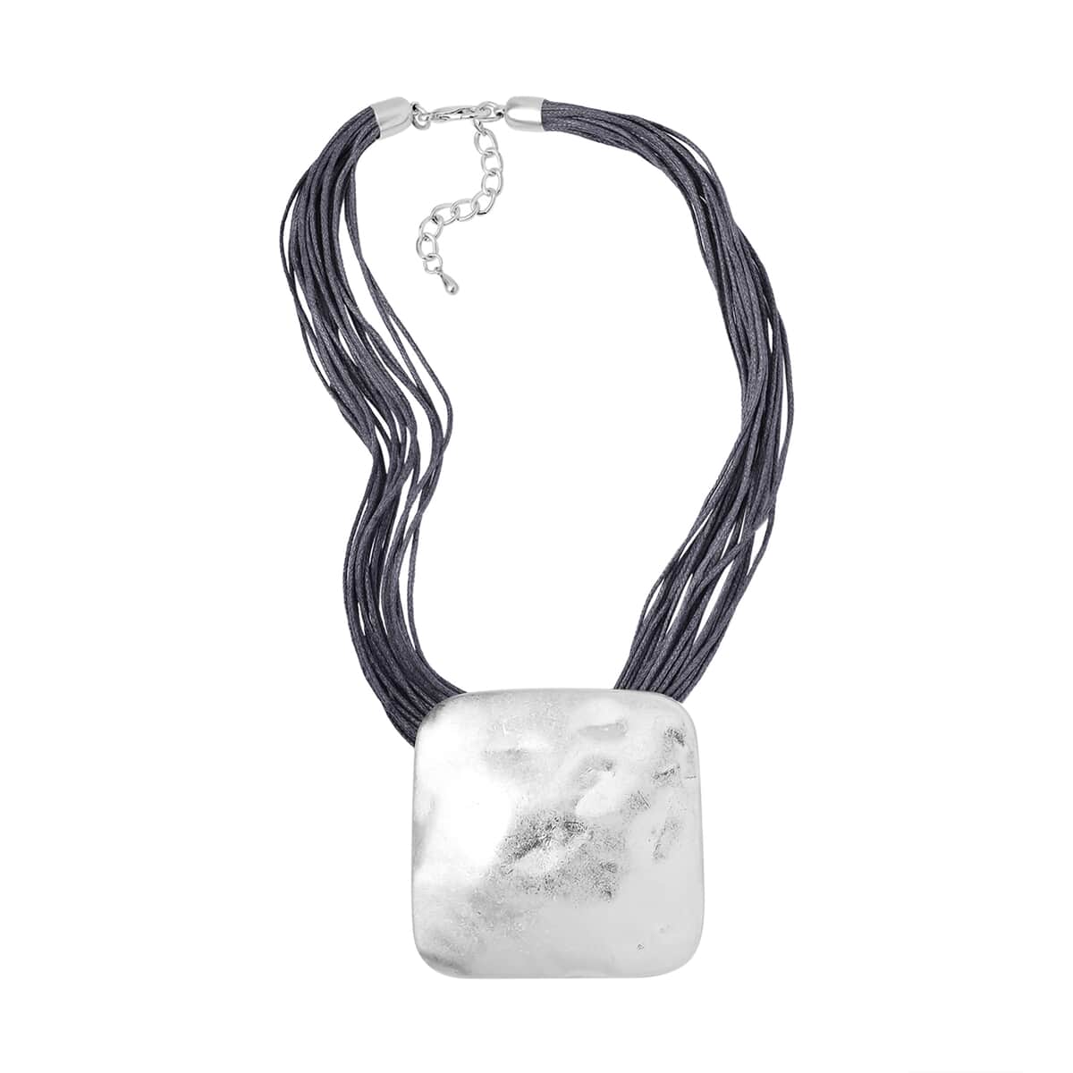 Square Shape Necklace 20-22 Inches with Multiple Strand Code in Silvertone image number 0