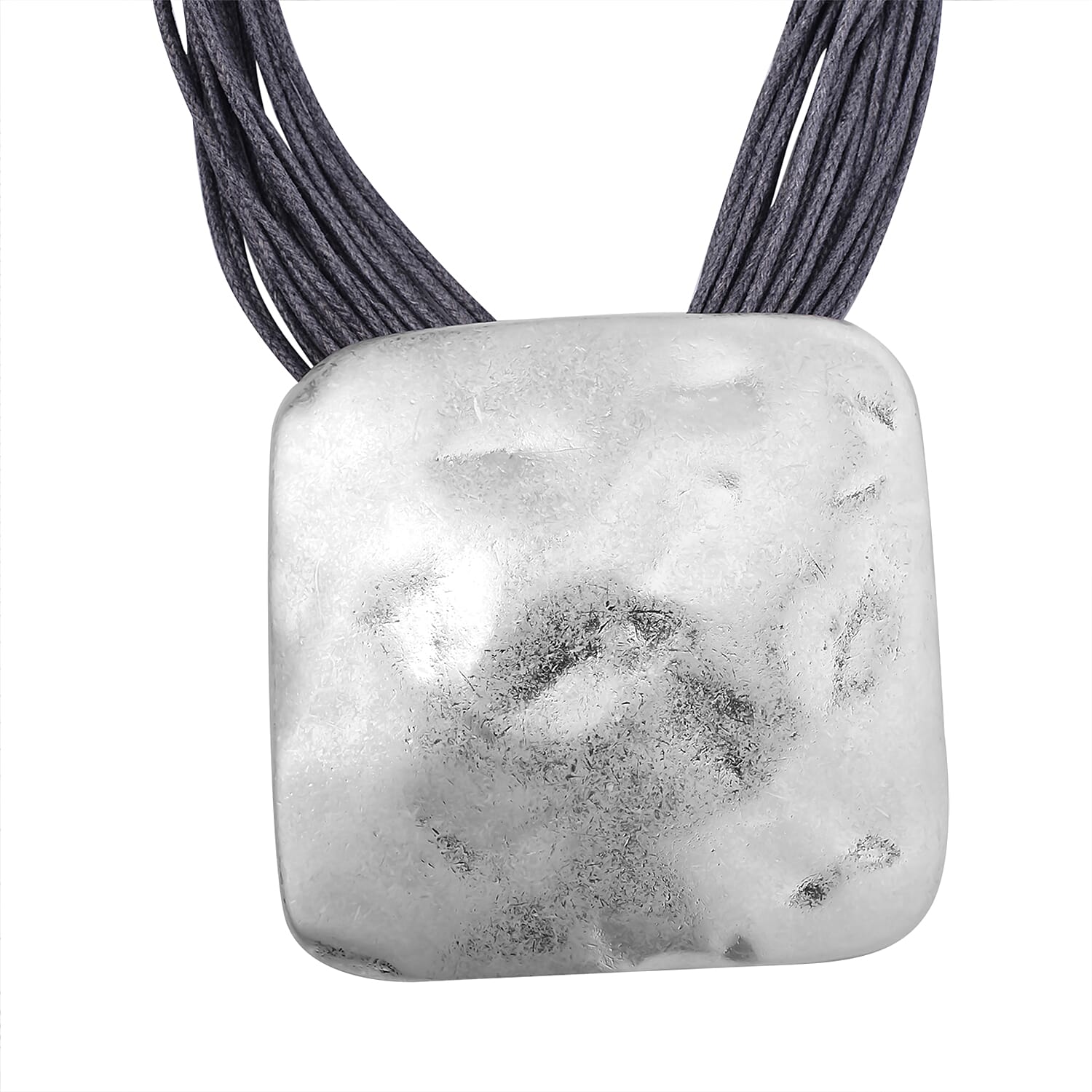 Square Shape Necklace 20-22 Inches with Multiple Strand Code in Silvertone
