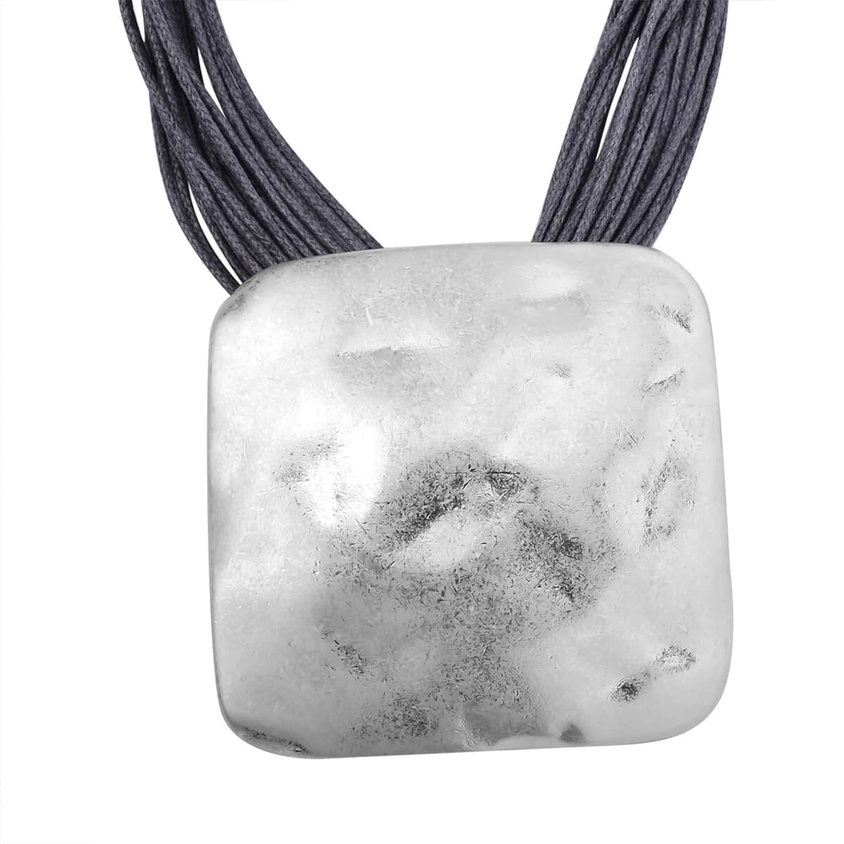 Square Shape Necklace 20-22 Inches with Multiple Strand Code in Silvertone image number 2