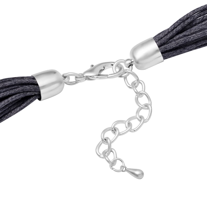 Square Shape Necklace 20-22 Inches with Multiple Strand Code in Silvertone