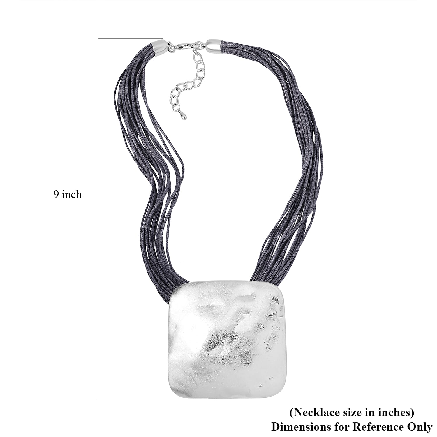 Square Shape Necklace 20-22 Inches with Multiple Strand Code in Silvertone