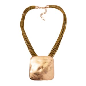 Square Shape Necklace 20-22 Inches with Multiple Strand Code in Goldtone