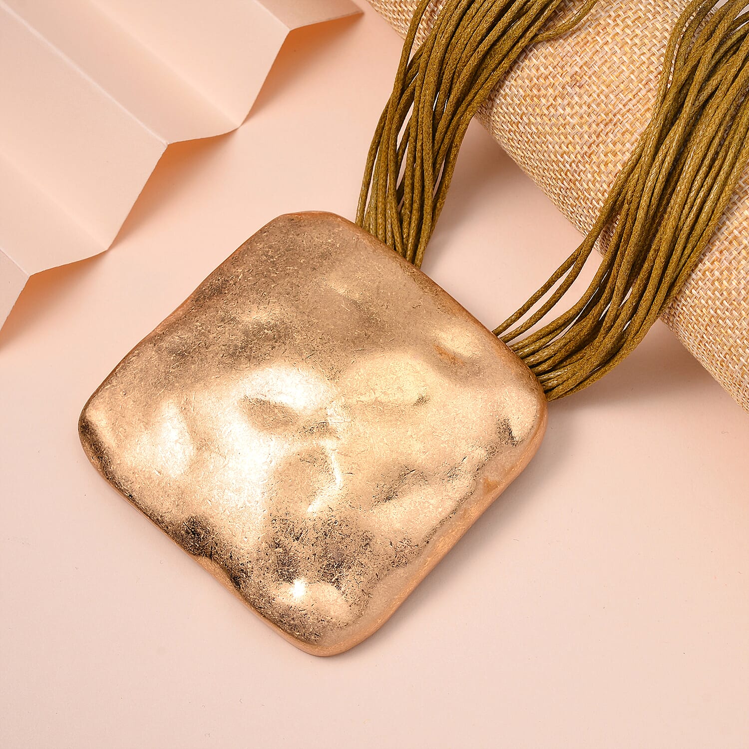 Square Shape Necklace 20-22 Inches with Multiple Strand Code in Goldtone