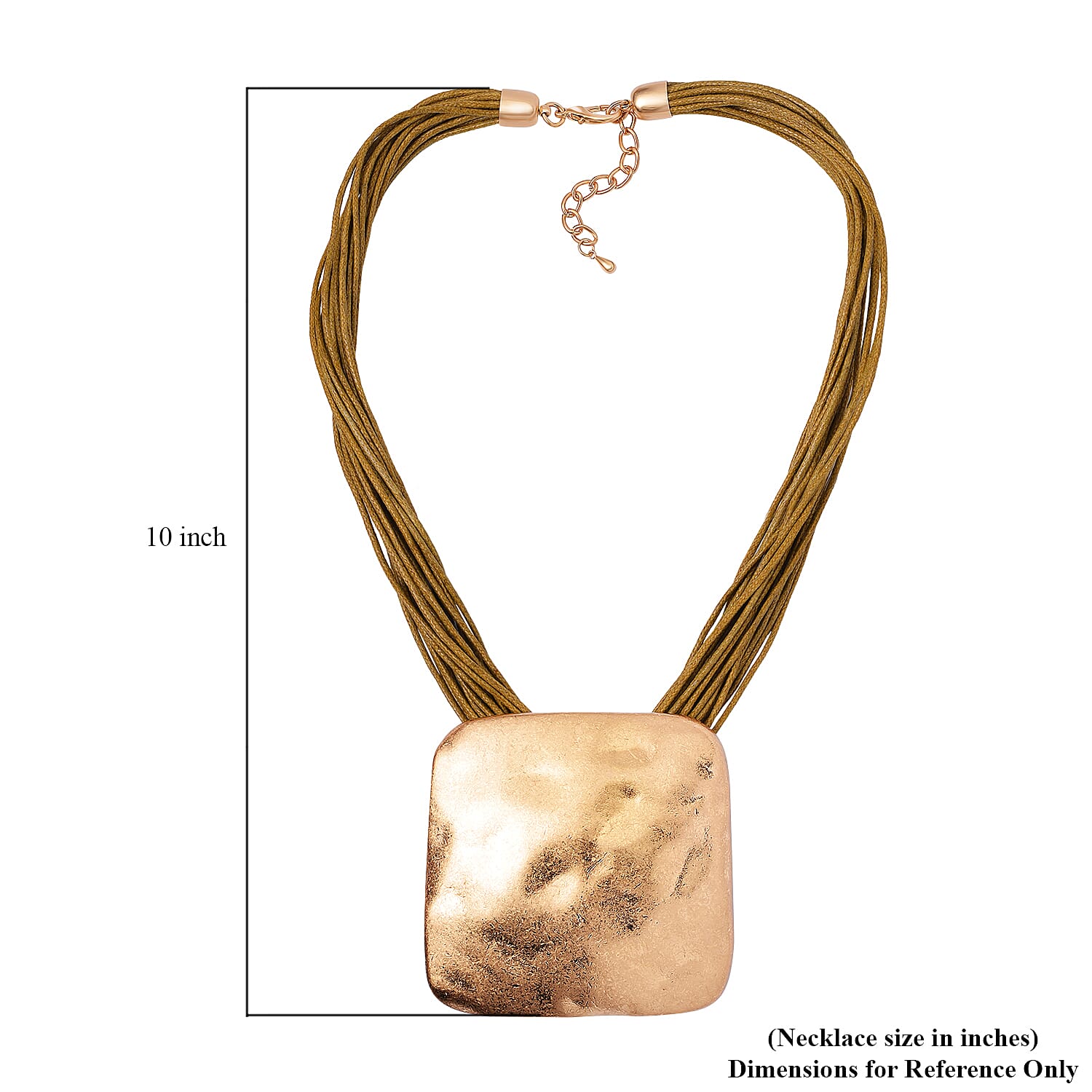Square Shape Necklace 20-22 Inches with Multiple Strand Code in Goldtone