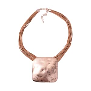 Square Shape Necklace 20-22 Inches with Multiple Strand Code in Rosetone