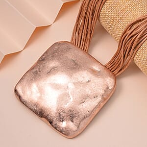 Square Shape Necklace with Multiple Strand Code in Rosetone 20-22 Inches