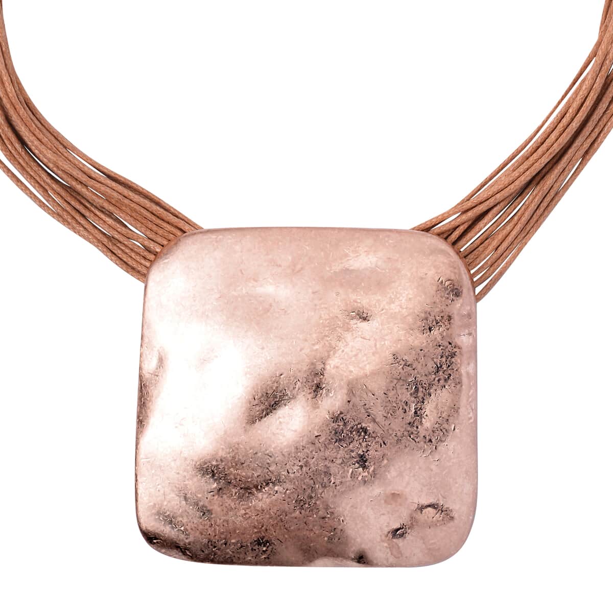 Square Shape Necklace 20-22 Inches with Multiple Strand Code in Rosetone image number 2