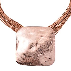Square Shape Necklace with Multiple Strand Code in Rosetone 20-22 Inches