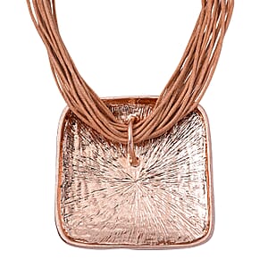 Square Shape Necklace with Multiple Strand Code in Rosetone 20-22 Inches