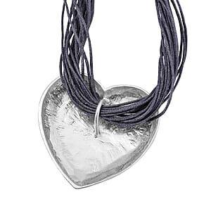 Heart Shape Necklace 20-22 Inches with Multiple Strand Code in Silvertone