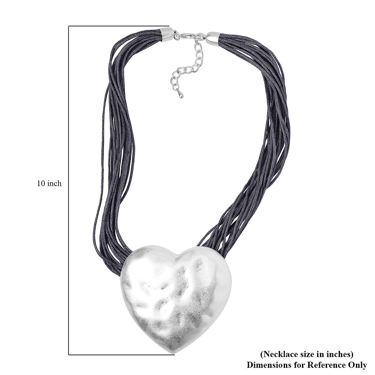 Heart Shape Necklace 20-22 Inches with Multiple Strand Code in Silvertone image number 5