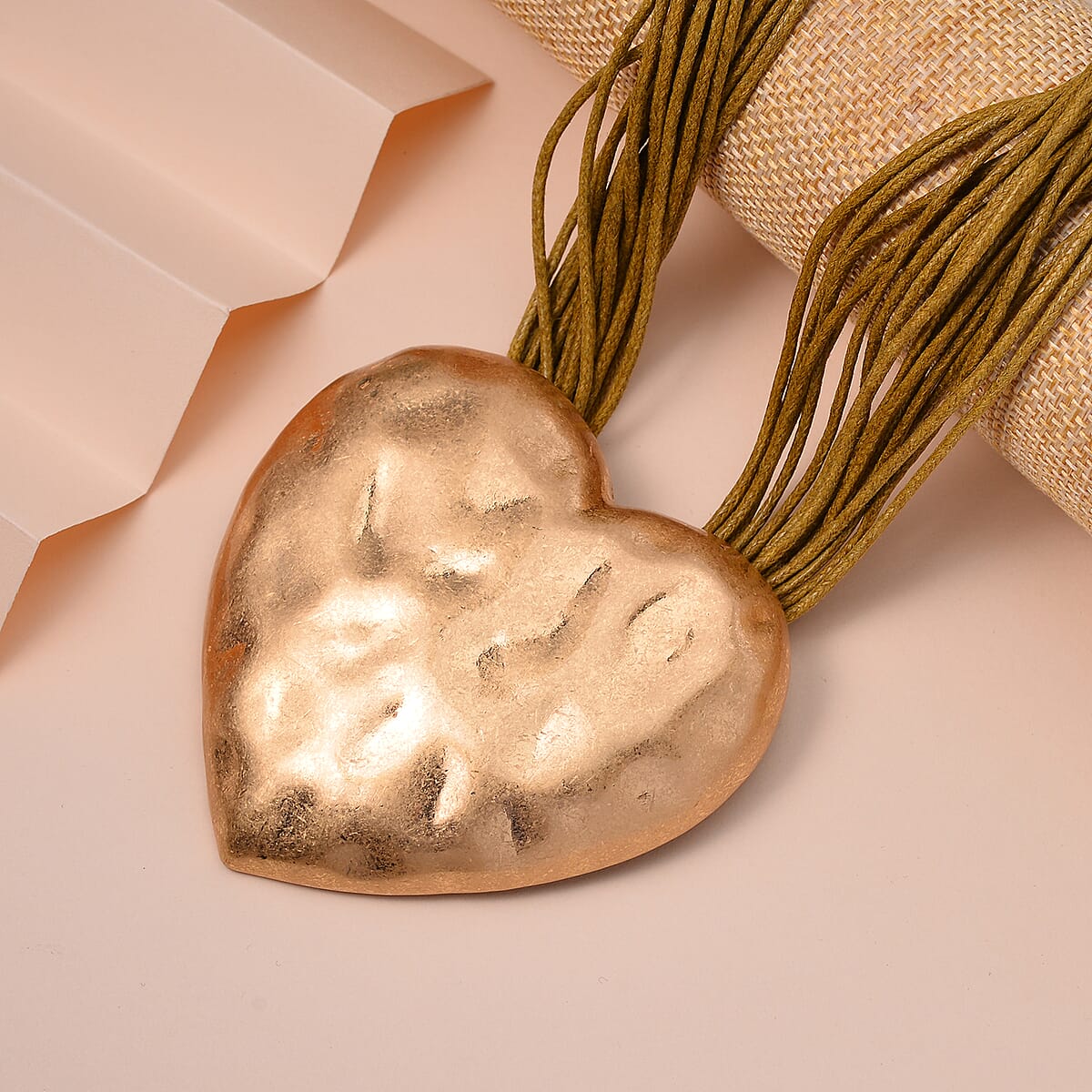 Heart Shape Necklace 20-22 Inches with Multiple Strand Code in Goldtone image number 1