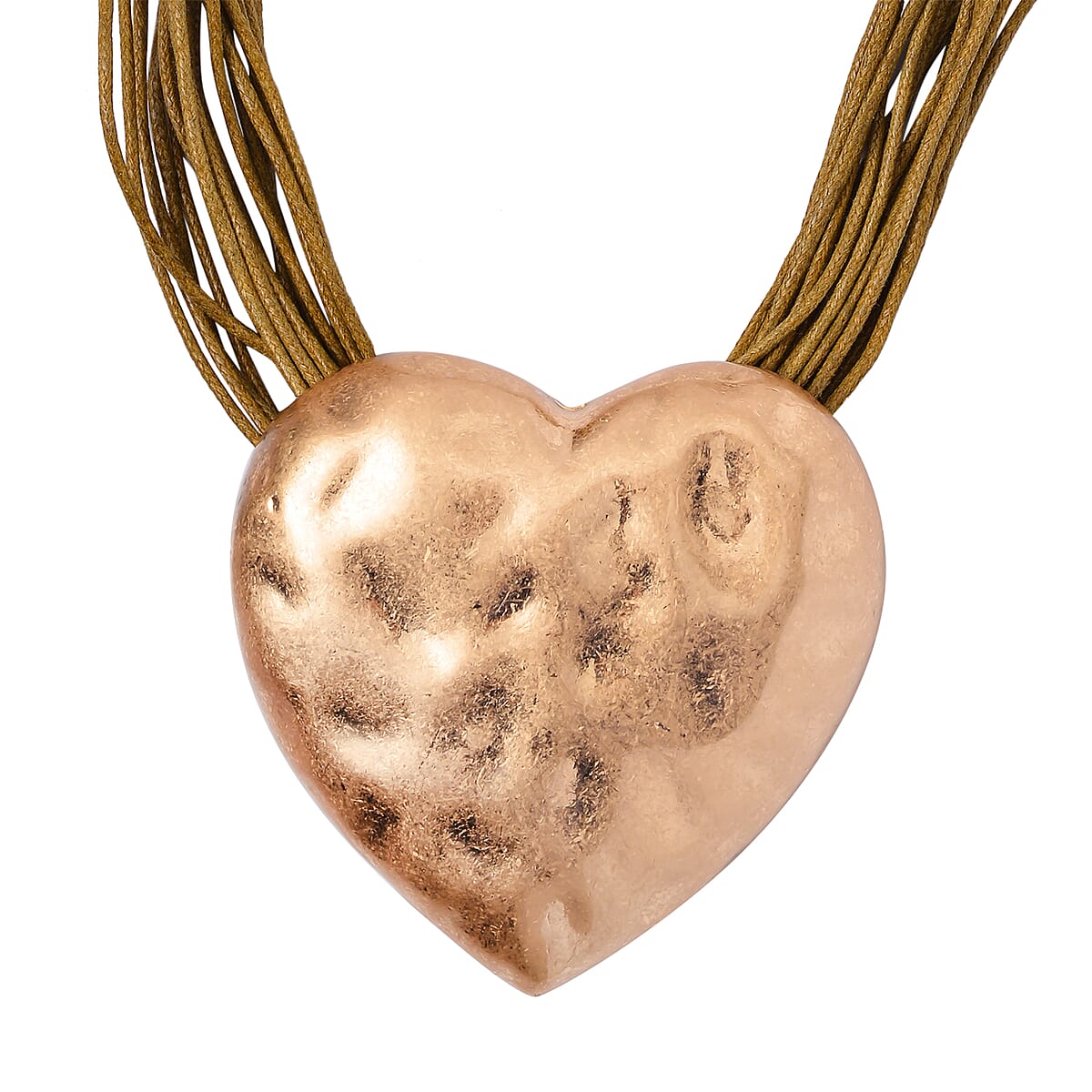 Heart Shape Necklace 20-22 Inches with Multiple Strand Code in Goldtone image number 2