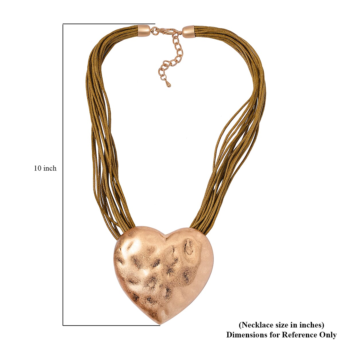 Heart Shape Necklace 20-22 Inches with Multiple Strand Code in Goldtone image number 5
