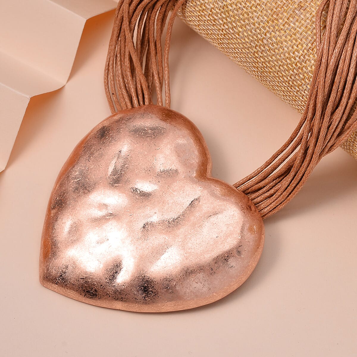 Heart Shape Necklace 20-22 Inches with Multiple Strand Code in Rosetone image number 1