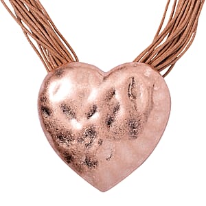 Heart Shape Necklace 20-22 Inches with Multiple Strand Code in Rosetone