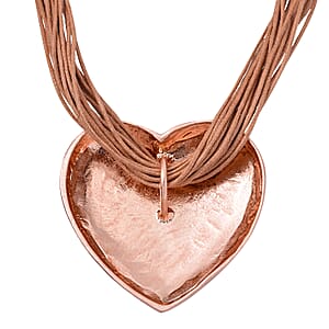 Heart Shape Necklace 20-22 Inches with Multiple Strand Code in Rosetone