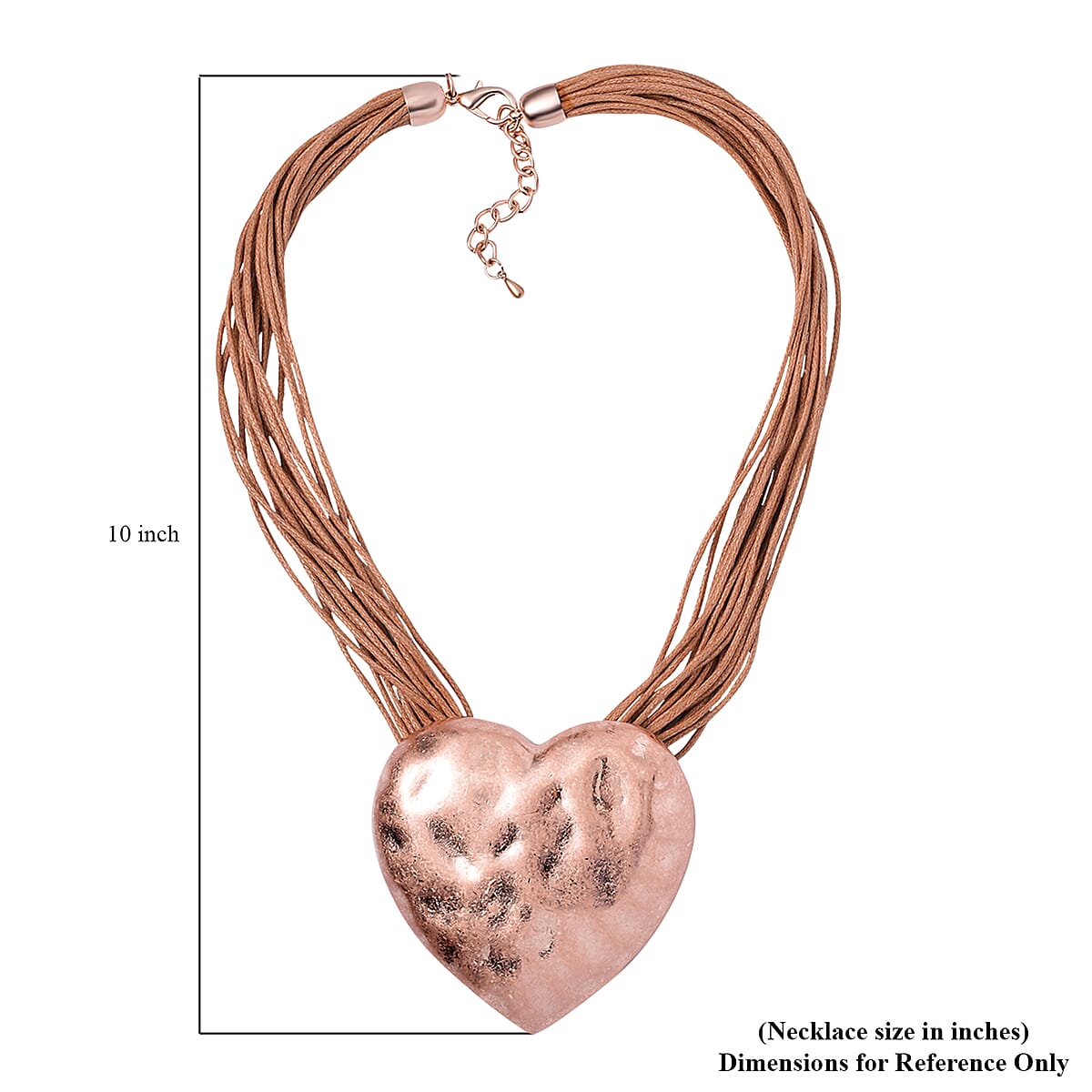 Heart Shape Necklace 20-22 Inches with Multiple Strand Code in Rosetone image number 5