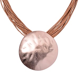 Designer Vintage Style Oval Shaped Necklace 20-22 Inches in Rosetone