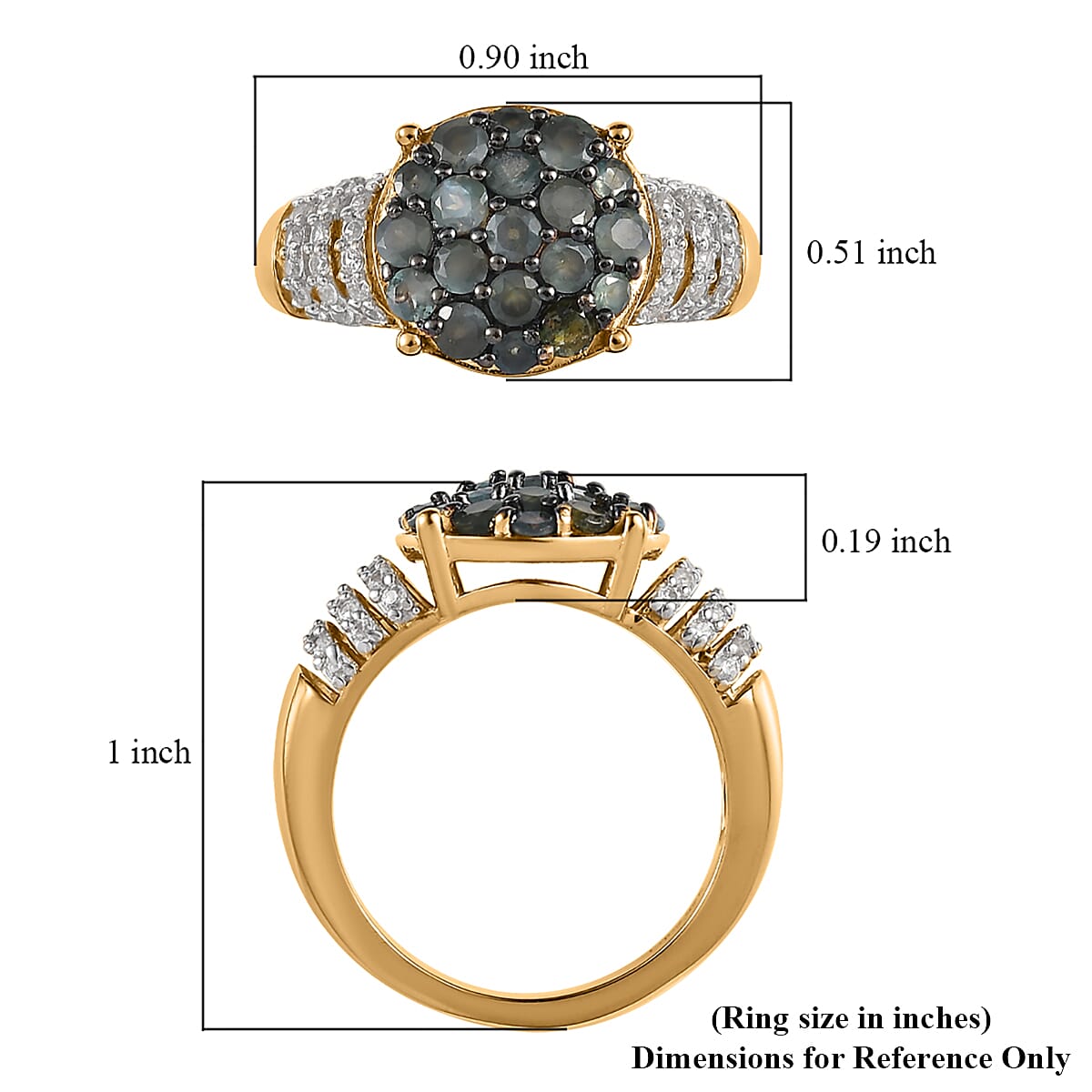 Narsipatnam Alexandrite and White Zircon Ring in Vermeil Yellow Gold Over Sterling Silver (Size 10.0) 1.60 ctw