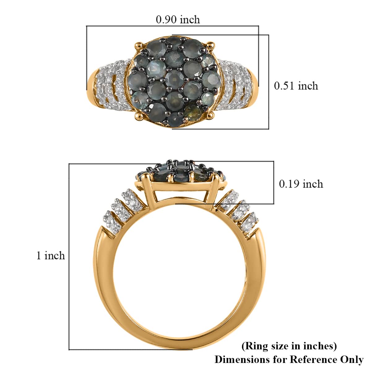 Narsipatnam Alexandrite and White Zircon Ring in Vermeil Yellow Gold Over Sterling Silver 1.60 ctw image number 5