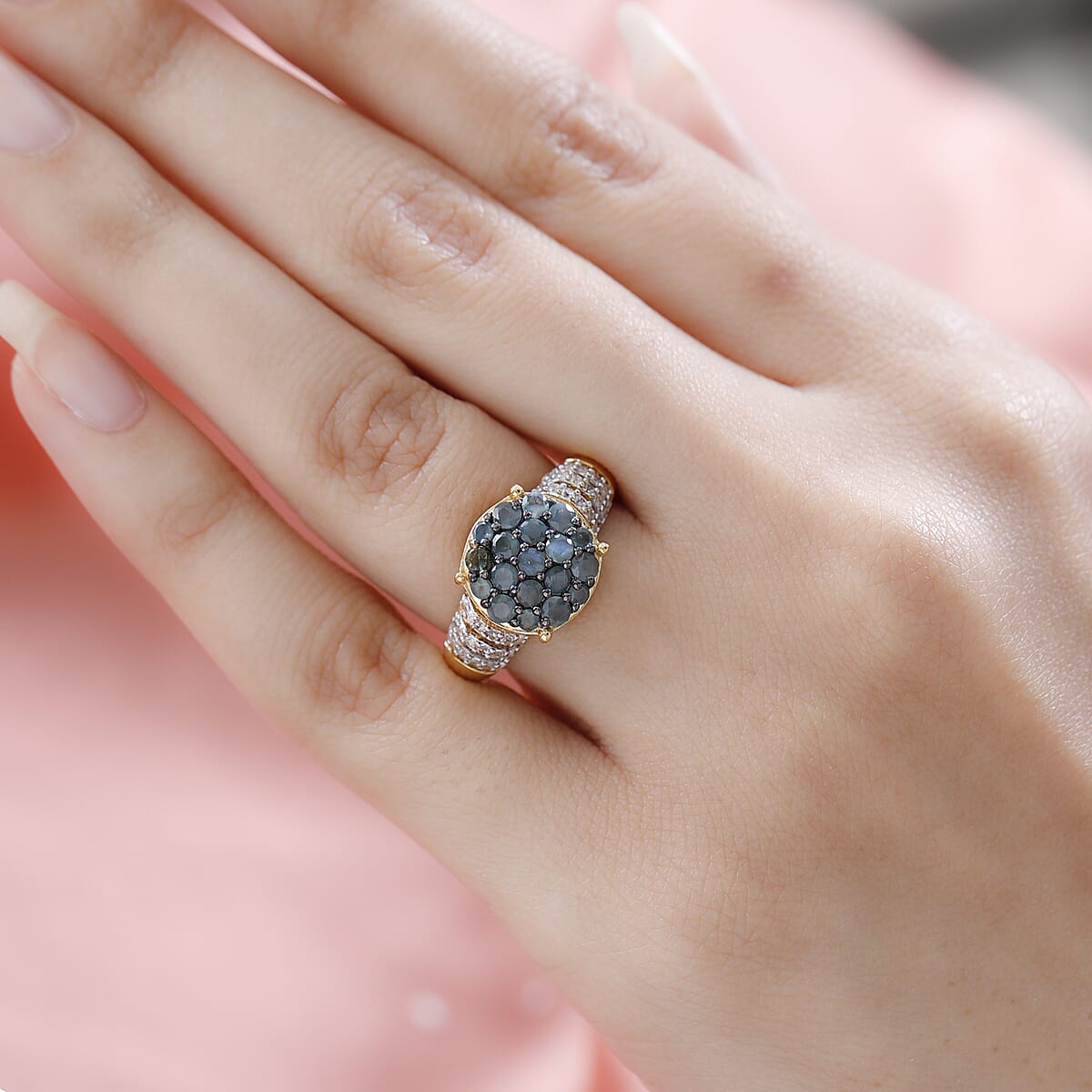 Narsipatnam Alexandrite and White Zircon Ring in Vermeil Yellow Gold Over Sterling Silver (Size 8.0) 1.60 ctw image number 2