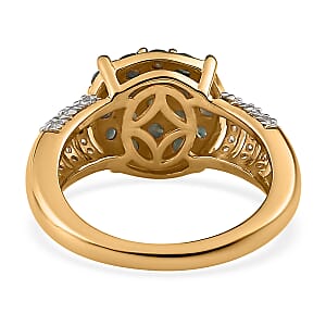 Narsipatnam Alexandrite and White Zircon Ring in Vermeil Yellow Gold Over Sterling Silver (Size 8.0) 1.60 ctw