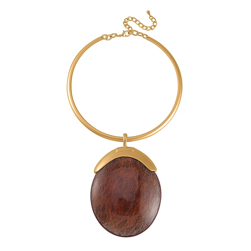 Chroma Choker Necklace 16-20 Inches in Goldtone