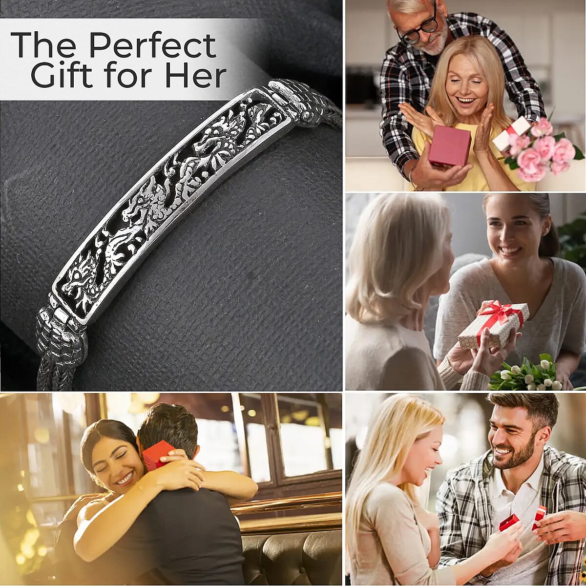 Bali Legacy Dragon Bracelet in Sterling Silver, Silver Jewelry For Women, Stylish Bracelet in Silver (6.50 In) 14.65 Grams image number 3