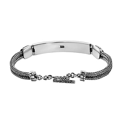 Bali Legacy Dragon Bracelet in Sterling Silver, Silver Jewelry For Women, Stylish Bracelet in Silver (6.50 In) 14.65 Grams