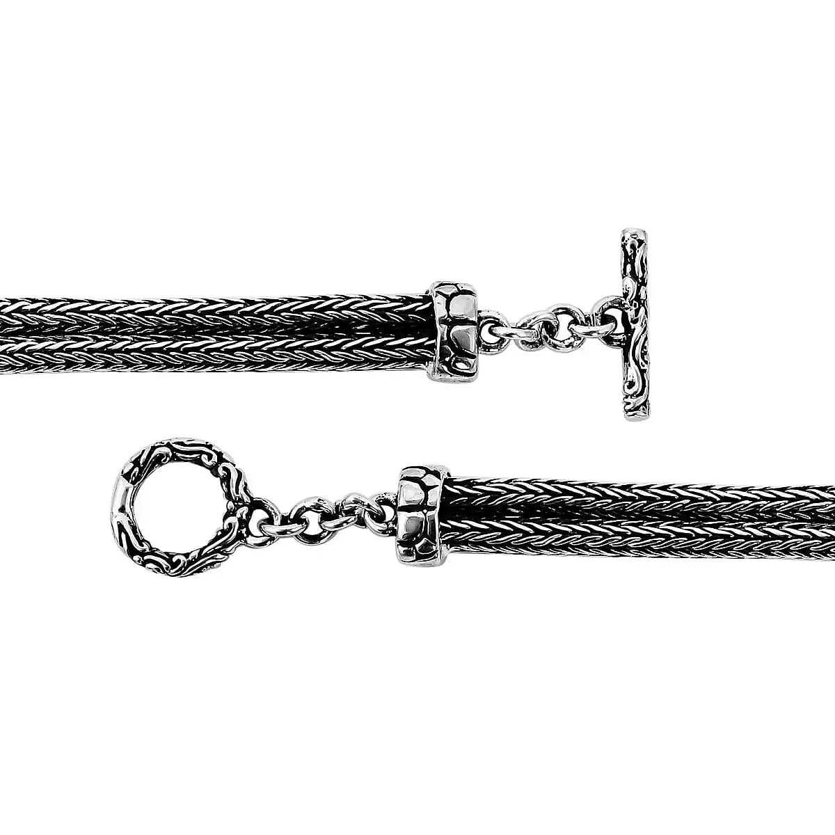 Bali Legacy Dragon Bracelet in Sterling Silver, Silver Jewelry For Women, Stylish Bracelet in Silver (6.50 In) 14.65 Grams image number 5