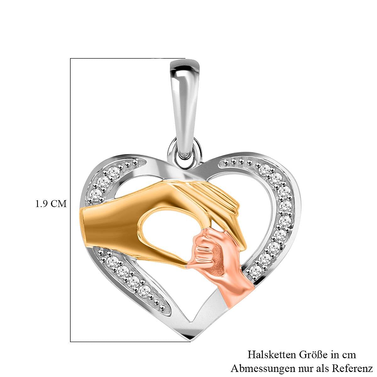Diamond Heart Pendant without Chain in Vermeil Yellow Rose Gold and Platinum Over Sterling Silver 0.05 ctw image number 4