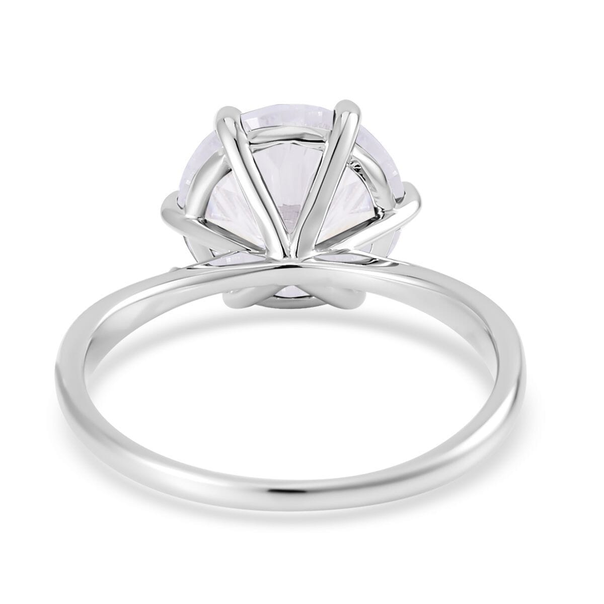 Lustro Stella Concave Cut Finest CZ Ring in Platinum Over Sterling Silver 12.10 ctw image number 4