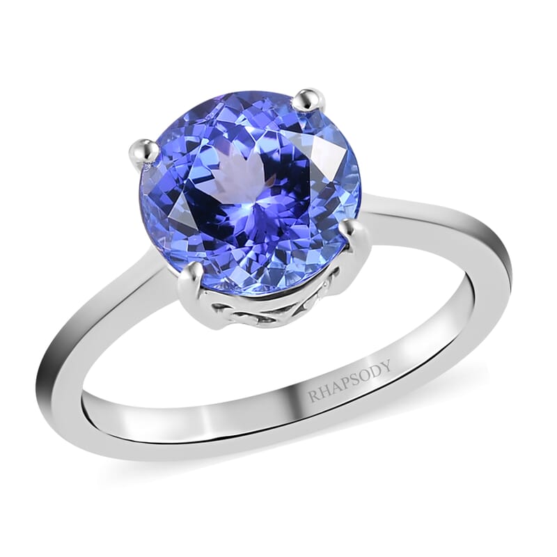 Rhapsody 950 Platinum AAAA Tanzanite Solitaire Ring, Oval Engagement Ring (Size 6.0) 5.15 Grams 3.00 ctw
