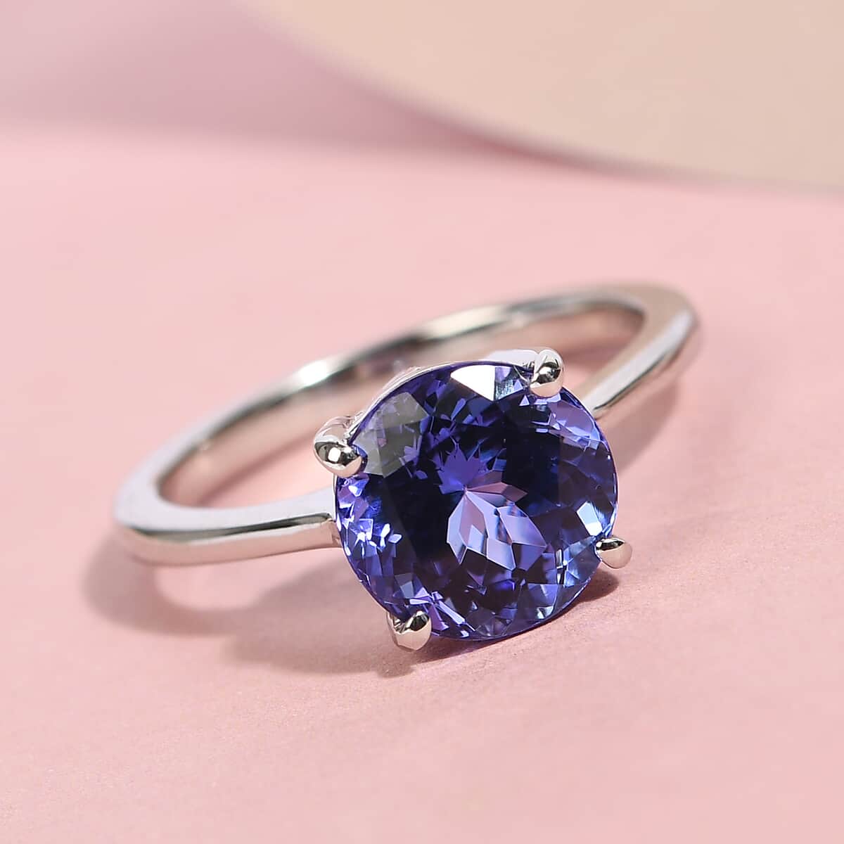 TLV RHAPSODY 950 Platinum AAAA Tanzanite Solitaire Ring (Size 6.0) 3.15 ctw image number 1