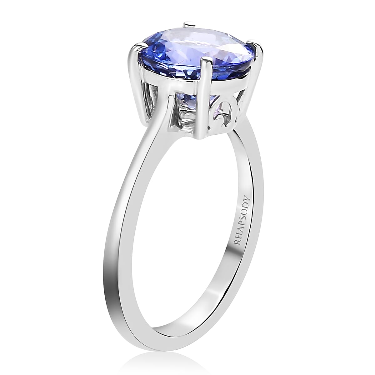 Rhapsody 950 Platinum AAAA Tanzanite Solitaire Ring, Oval Engagement Ring (Size 6.0) 5.15 Grams 3.00 ctw