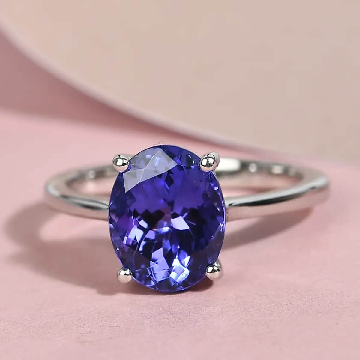 TLV RHAPSODY 950 Platinum AAAA Tanzanite Solitaire Ring (Size 6.0) 3.15 ctw image number 1