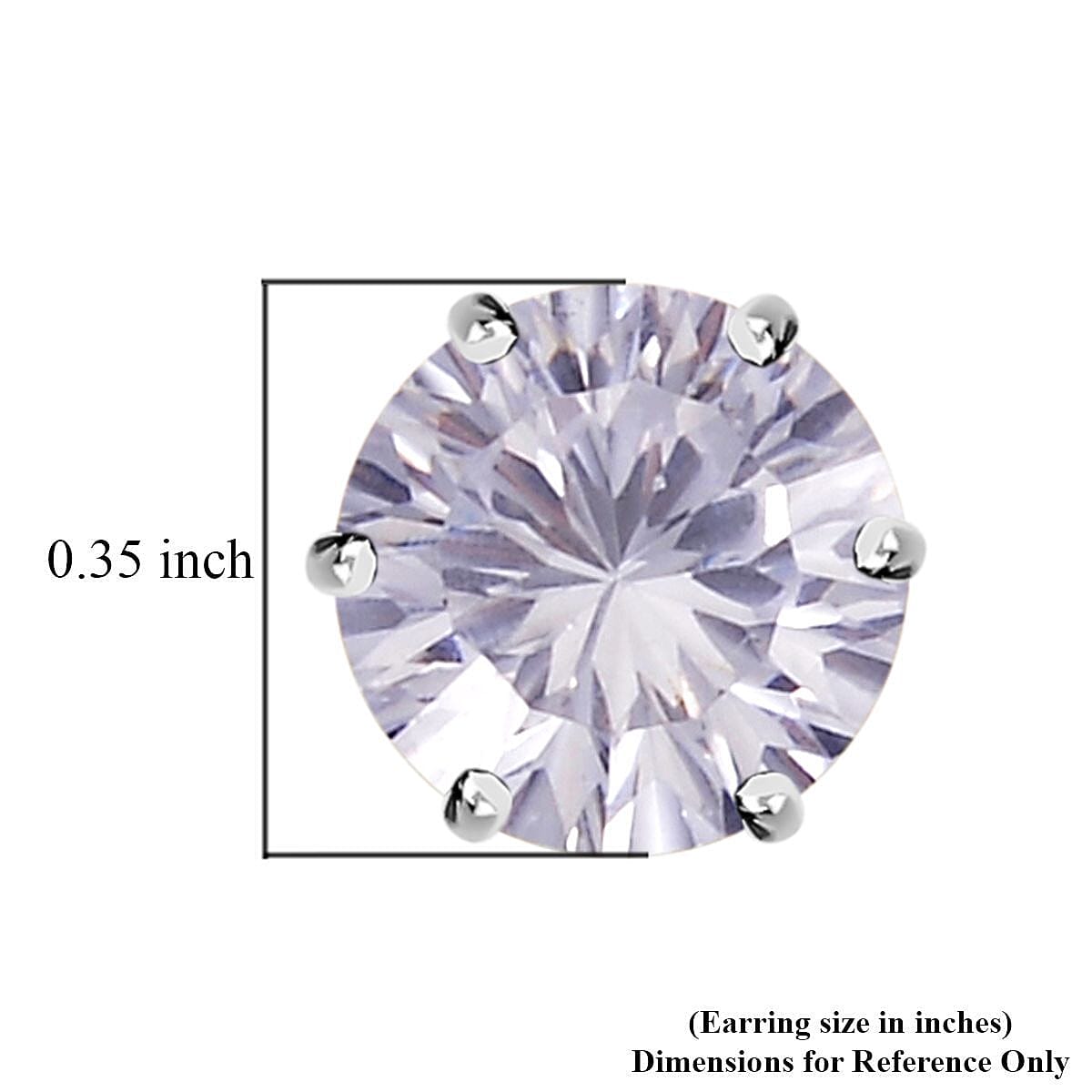 Lustro Stella Finest CZ Solitaire Stud Earrings in Platinum Over Sterling Silver 3.60 ctw image number 4