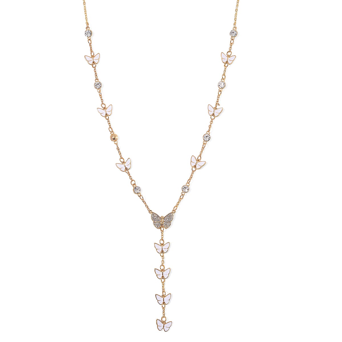 Austrian Crystal and Enameled Reversible Necklace in Goldtone 28-30 Inches image number 0